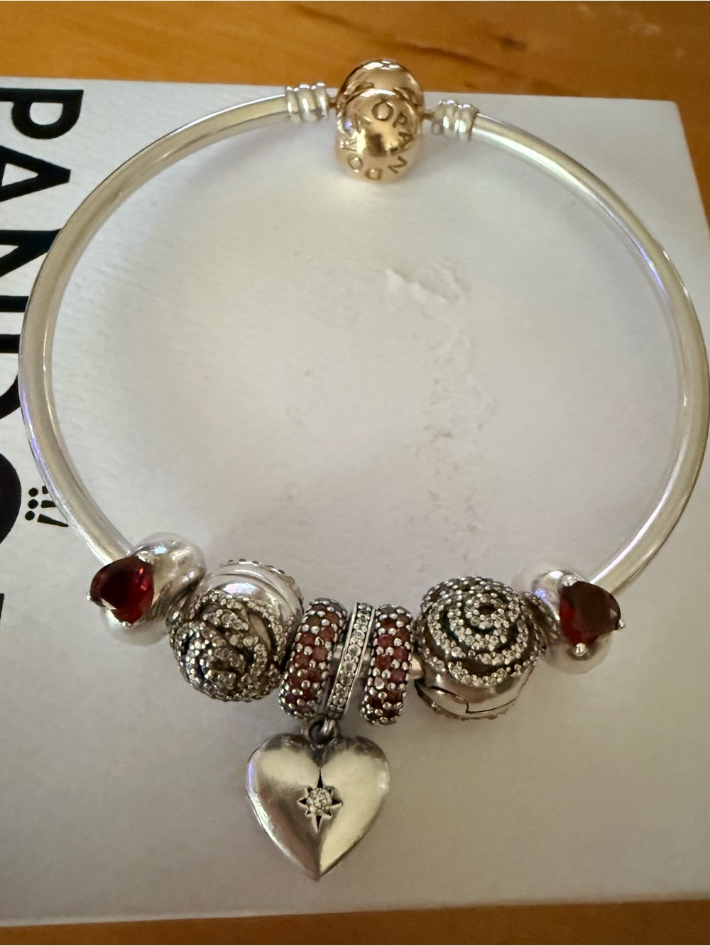 Pandora bangle bracelet 14k gold clasp